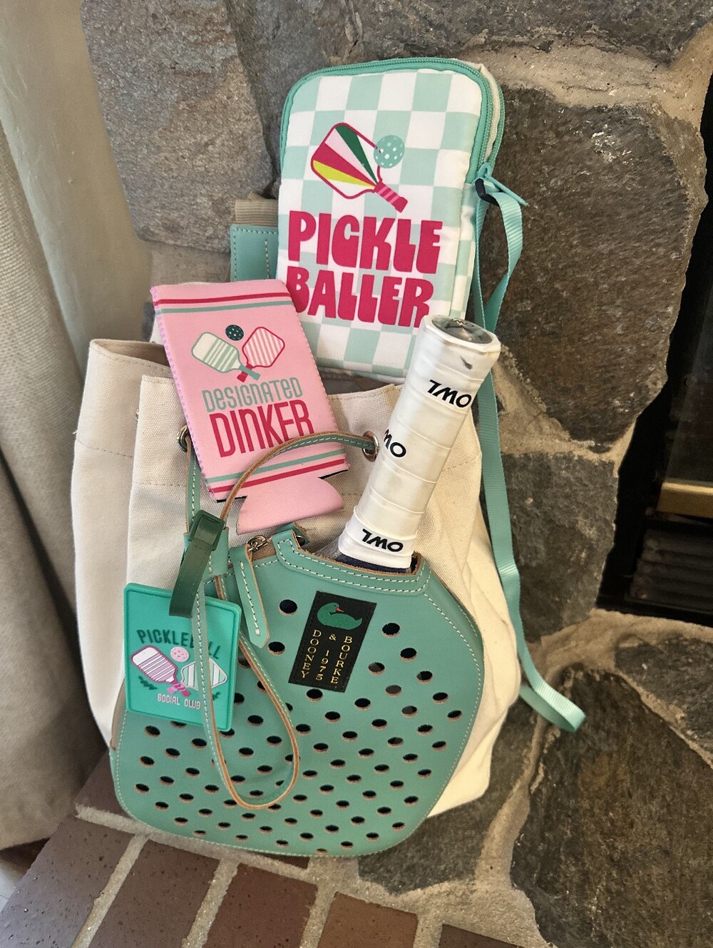 DOONEY&BOURKE Pickle Baller Mint Pickleball Paddle Bag Set